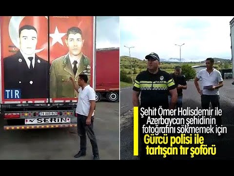 Грузинский пограничник попытался сорвать портреты героев Азербайджана и&nbsp;Турции