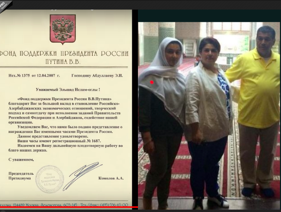 elshad abdullayev who lives in Paris, transferred million $ to Putin’s fund