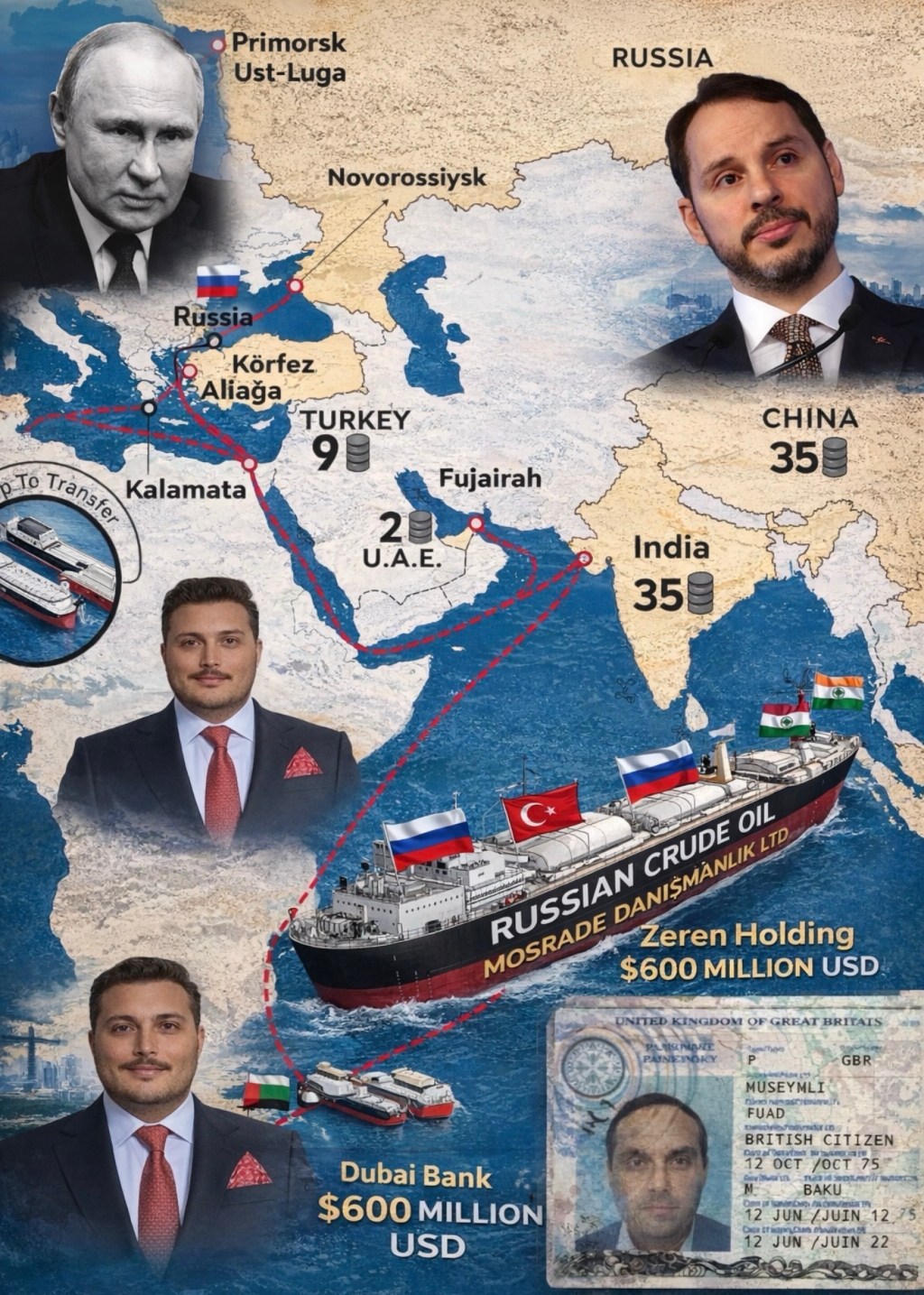 $600 Million Stolen from Dubai Bank, $6 Billion of Illicit Russian Oil, Mustafa Yiğit Zeren and Berat&nbsp;Albayrak